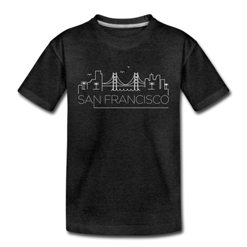 San Francisco, California Youth T-Shirt - Skyline Youth San Francisco Tee - charcoal gray