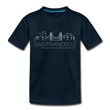 San Francisco, California Youth T-Shirt - Skyline Youth San Francisco Tee - deep navy