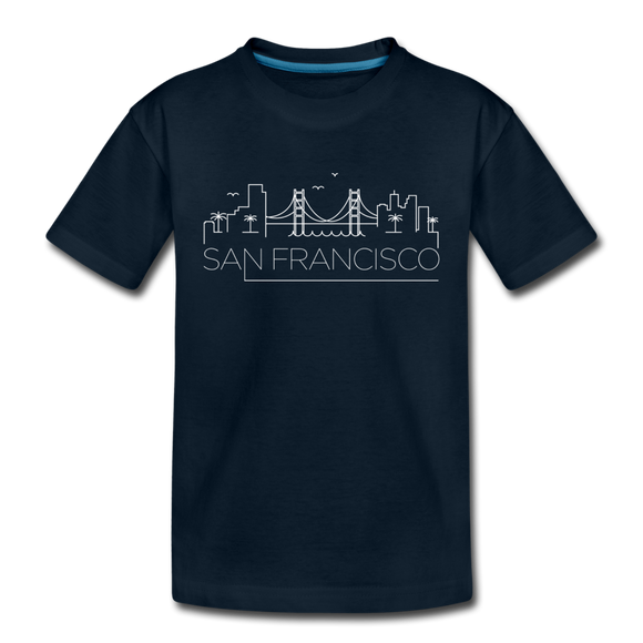 San Francisco, California Youth T-Shirt - Skyline Youth San Francisco Tee - deep navy