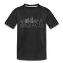Sioux Falls, South Dakota Youth T-Shirt - Skyline Youth Sioux Falls Tee - black
