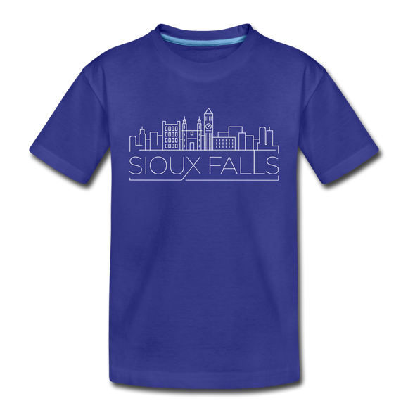 Sioux Falls, South Dakota Youth T-Shirt - Skyline Youth Sioux Falls Tee - royal blue