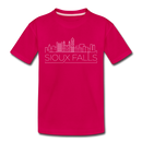 Sioux Falls, South Dakota Youth T-Shirt - Skyline Youth Sioux Falls Tee - dark pink