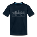 Sioux Falls, South Dakota Youth T-Shirt - Skyline Youth Sioux Falls Tee - deep navy