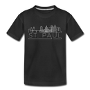 Saint Paul, Minnesota Youth T-Shirt - Skyline Youth Saint Paul Tee - black