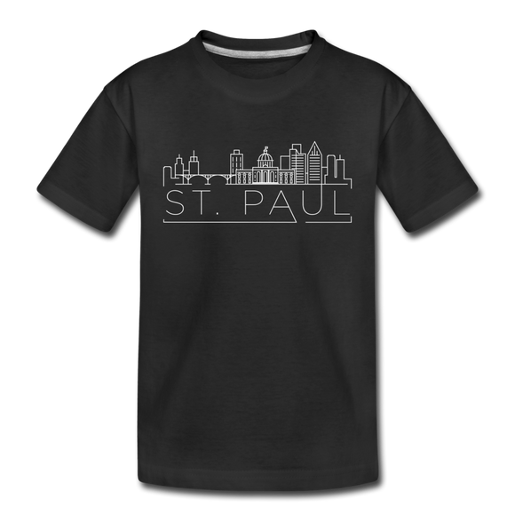 Saint Paul, Minnesota Youth T-Shirt - Skyline Youth Saint Paul Tee - black