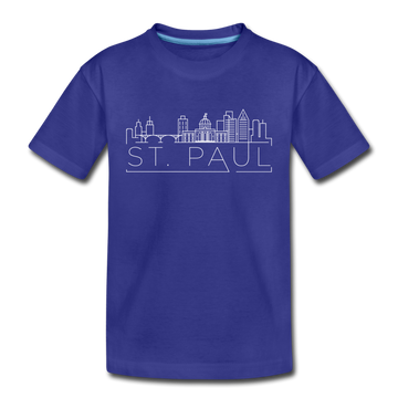 Saint Paul, Minnesota Youth T-Shirt - Skyline Youth Saint Paul Tee - royal blue