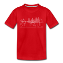Saint Paul, Minnesota Youth T-Shirt - Skyline Youth Saint Paul Tee - red