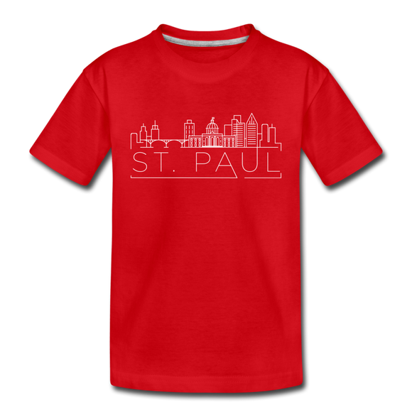 Saint Paul, Minnesota Youth T-Shirt - Skyline Youth Saint Paul Tee - red