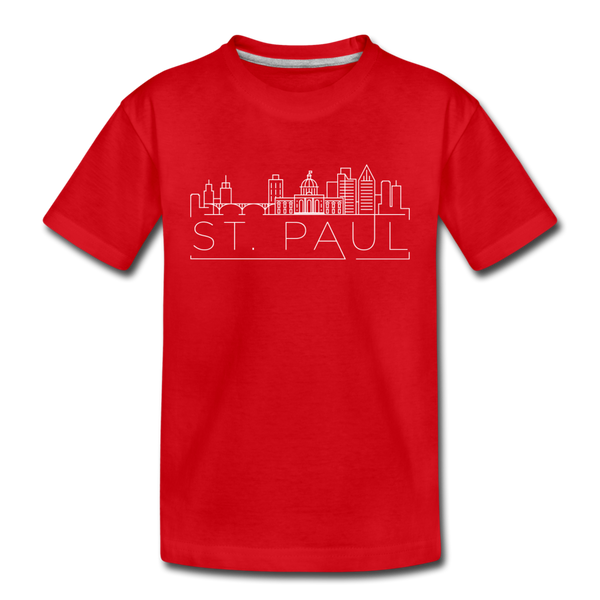 Saint Paul, Minnesota Youth T-Shirt - Skyline Youth Saint Paul Tee - red