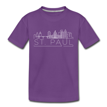 Saint Paul, Minnesota Youth T-Shirt - Skyline Youth Saint Paul Tee - purple