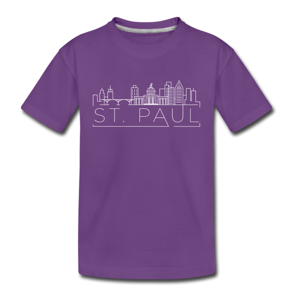 Saint Paul, Minnesota Youth T-Shirt - Skyline Youth Saint Paul Tee - purple