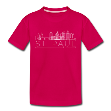 Saint Paul, Minnesota Youth T-Shirt - Skyline Youth Saint Paul Tee - dark pink