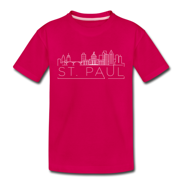 Saint Paul, Minnesota Youth T-Shirt - Skyline Youth Saint Paul Tee - dark pink