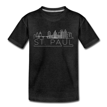 Saint Paul, Minnesota Youth T-Shirt - Skyline Youth Saint Paul Tee - charcoal gray