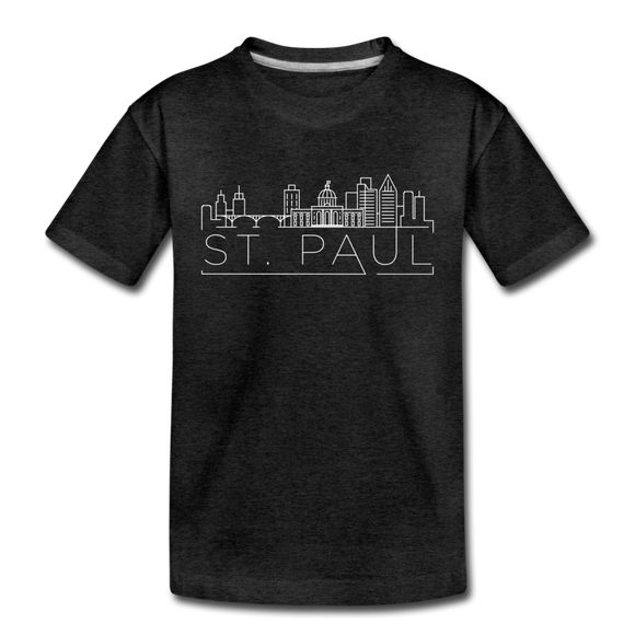 Saint Paul, Minnesota Youth T-Shirt - Skyline Youth Saint Paul Tee - charcoal gray
