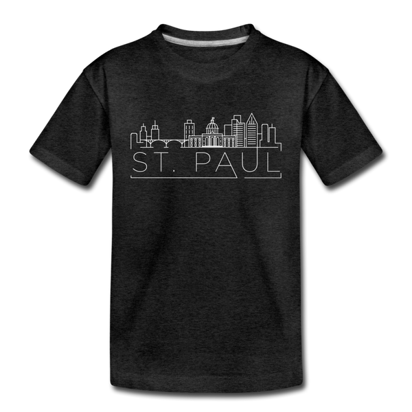 Saint Paul, Minnesota Youth T-Shirt - Skyline Youth Saint Paul Tee - charcoal gray