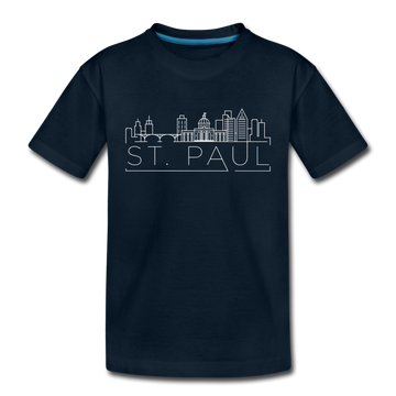 Saint Paul, Minnesota Youth T-Shirt - Skyline Youth Saint Paul Tee - deep navy