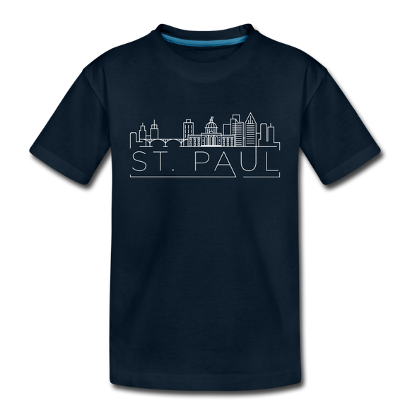 Saint Paul, Minnesota Youth T-Shirt - Skyline Youth Saint Paul Tee - deep navy