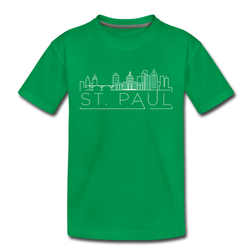Saint Paul, Minnesota Youth T-Shirt - Skyline Youth Saint Paul Tee - kelly green