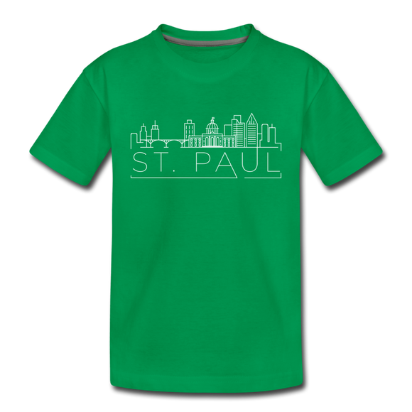 Saint Paul, Minnesota Youth T-Shirt - Skyline Youth Saint Paul Tee - kelly green