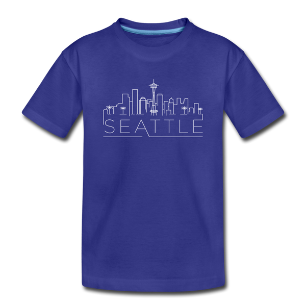 Seattle, Washington Youth T-Shirt - Skyline Youth Seattle Tee - royal blue