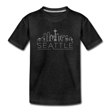 Seattle, Washington Youth T-Shirt - Skyline Youth Seattle Tee - charcoal gray