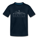 Seattle, Washington Youth T-Shirt - Skyline Youth Seattle Tee - deep navy