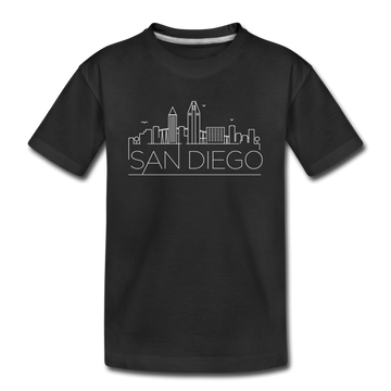 San Diego, California Youth T-Shirt - Skyline Youth San Diego Tee - black