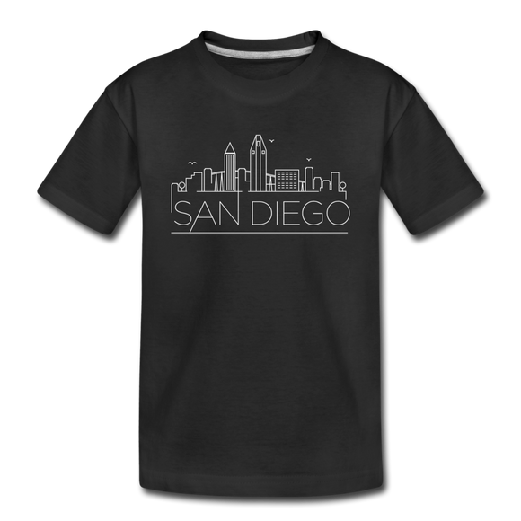 San Diego, California Youth T-Shirt - Skyline Youth San Diego Tee - black