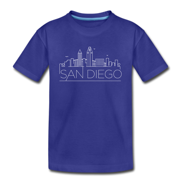 San Diego, California Youth T-Shirt - Skyline Youth San Diego Tee - royal blue