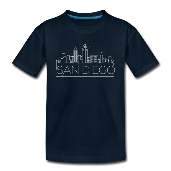 San Diego, California Youth T-Shirt - Skyline Youth San Diego Tee - deep navy