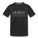 Savannah, Georgia Youth T-Shirt - Skyline Youth Savannah Tee - black