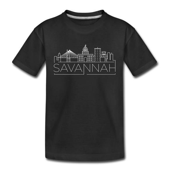 Savannah, Georgia Youth T-Shirt - Skyline Youth Savannah Tee - black