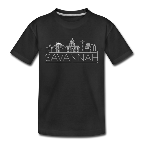 Savannah, Georgia Youth T-Shirt - Skyline Youth Savannah Tee - black