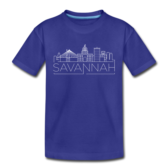 Savannah, Georgia Youth T-Shirt - Skyline Youth Savannah Tee - royal blue