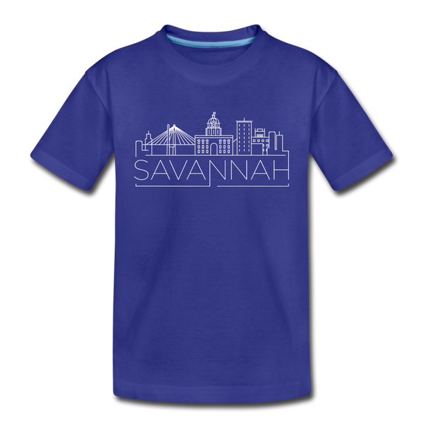 Savannah, Georgia Youth T-Shirt - Skyline Youth Savannah Tee - royal blue