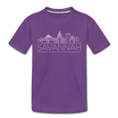 Savannah, Georgia Youth T-Shirt - Skyline Youth Savannah Tee - purple