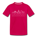 Savannah, Georgia Youth T-Shirt - Skyline Youth Savannah Tee - dark pink