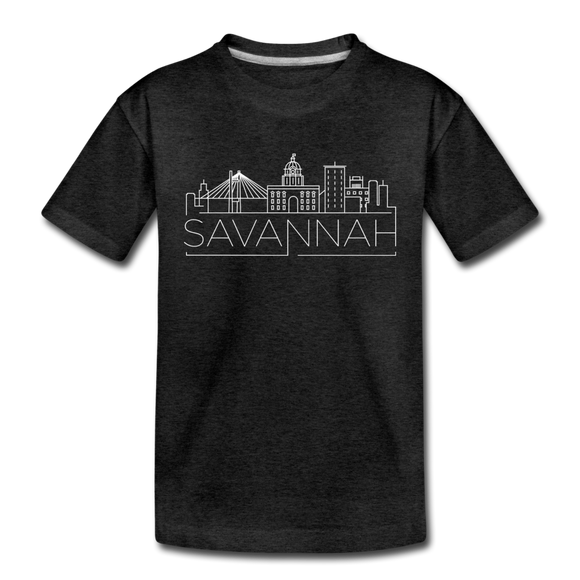 Savannah, Georgia Youth T-Shirt - Skyline Youth Savannah Tee - charcoal gray