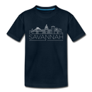 Savannah, Georgia Youth T-Shirt - Skyline Youth Savannah Tee - deep navy