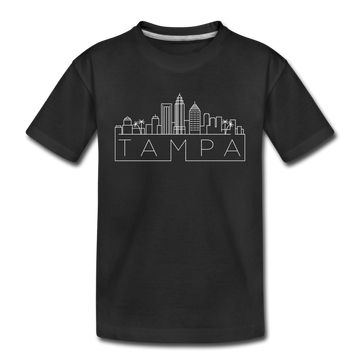 Tampa, Florida Youth T-Shirt - Skyline Youth Tampa Tee - black