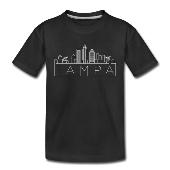 Tampa, Florida Youth T-Shirt - Skyline Youth Tampa Tee - black