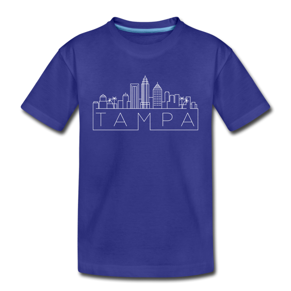 Tampa, Florida Youth T-Shirt - Skyline Youth Tampa Tee - royal blue