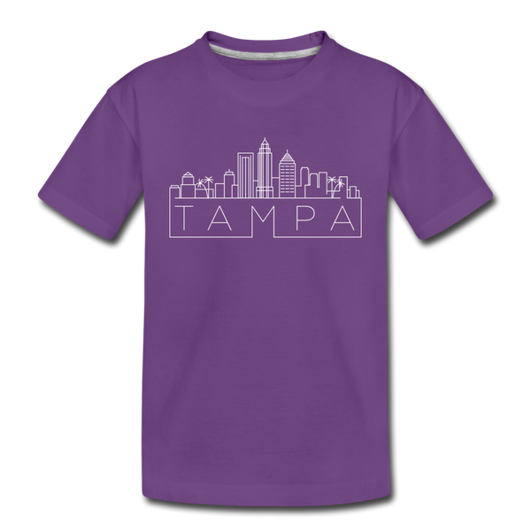 Tampa, Florida Youth T-Shirt - Skyline Youth Tampa Tee - purple