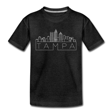 Tampa, Florida Youth T-Shirt - Skyline Youth Tampa Tee - charcoal gray