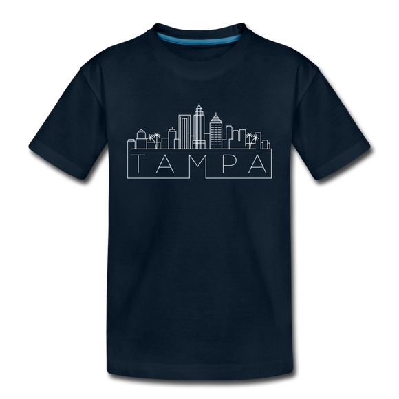Tampa, Florida Youth T-Shirt - Skyline Youth Tampa Tee - deep navy