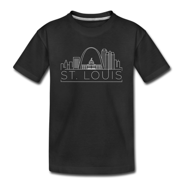 St. Louis, Missouri Youth T-Shirt - Skyline Youth St. Louis Tee - black