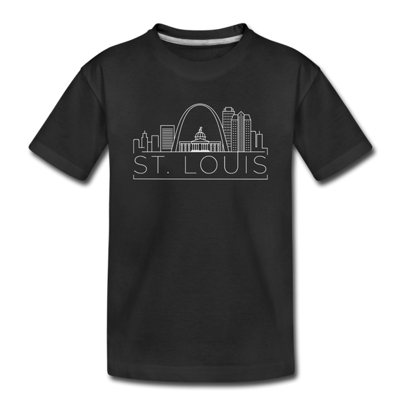 St. Louis, Missouri Youth T-Shirt - Skyline Youth St. Louis Tee - black