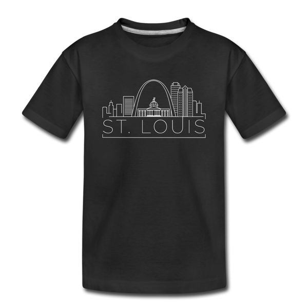 St. Louis, Missouri Youth T-Shirt - Skyline Youth St. Louis Tee - black