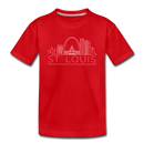 St. Louis, Missouri Youth T-Shirt - Skyline Youth St. Louis Tee - red